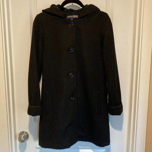 Princess Highway Black Hooded Wool Blend Button Coat Jacket US 2